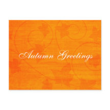 Höst hösthälsningar blad orange vykort