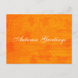 Höst hösthälsningar blad orange vykort