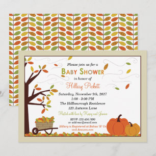 Höst Höstlöv Baby Shower Inbjudan