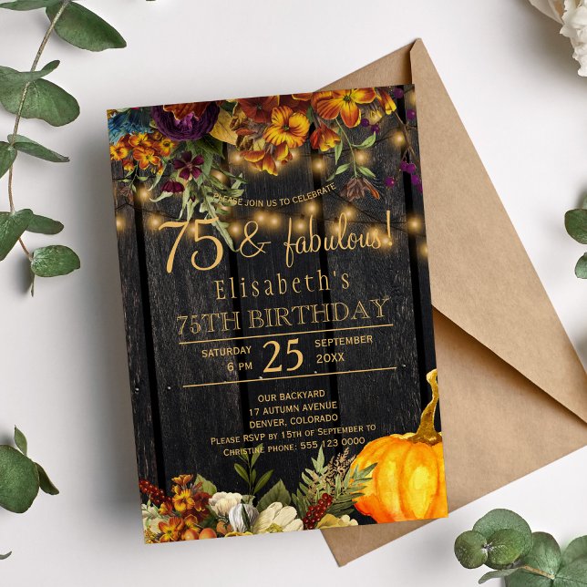 Höst höstlöv rustika blommor rustik chic 75 fantas inbjudningar (Skapare uppladdad)