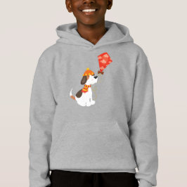 Höst Hund, Cute Hund, Hund med Kite, Scarf, Hat T Shirt