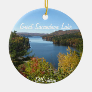 Höst i Adirondacksprydnaden Julgransprydnad Keramik
