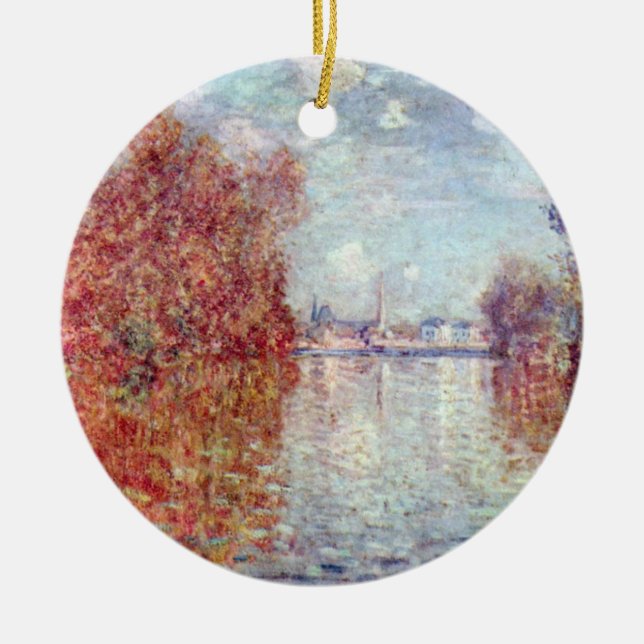 Höst i Argenteuil av Claude Monet Julgransprydnad Keramik (Framsidan)