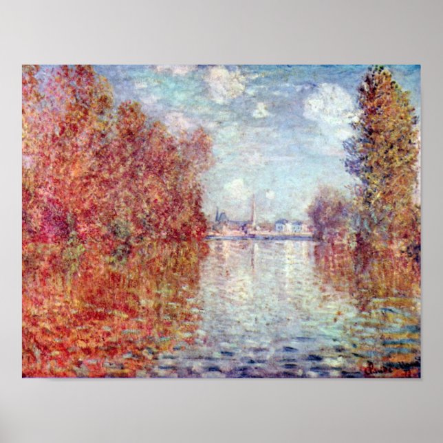 Höst i Argenteuil av Claude Monet Poster (Framsidan)