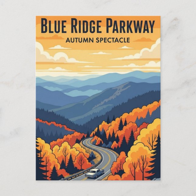 Höst i Blue Ridge Parkway Souvenir Vykort (Framsida)
