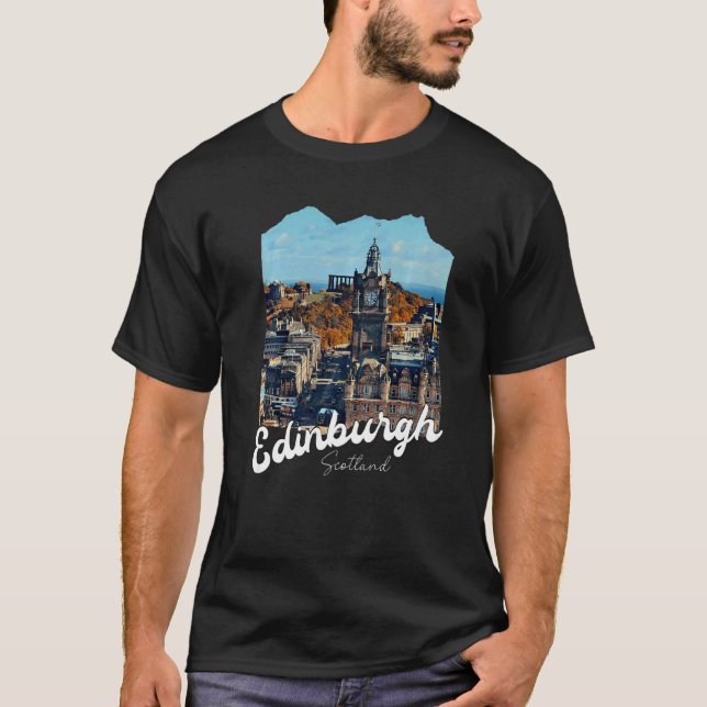 Höst i Edinburgh Premium T Shirt (Framsida)