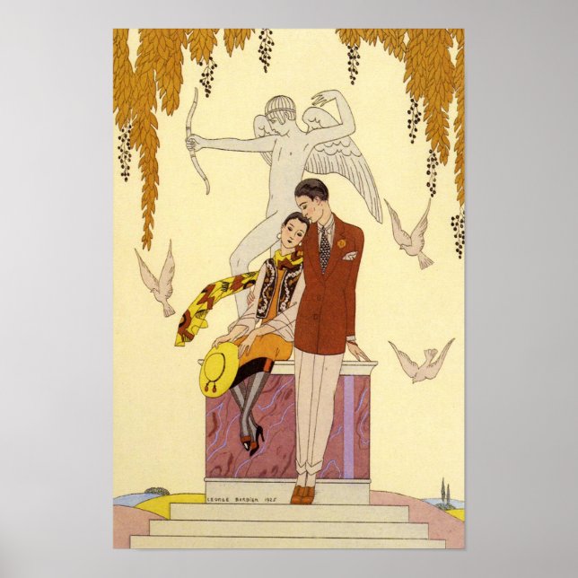 Höst i Frankrike Art Deco Poster (Framsidan)