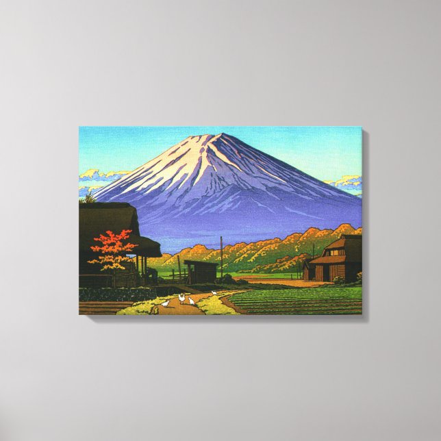 Höst i Funatsu Mt Fuji Kawase Hasui 1953 Affisch Canvastryck (Framsida)