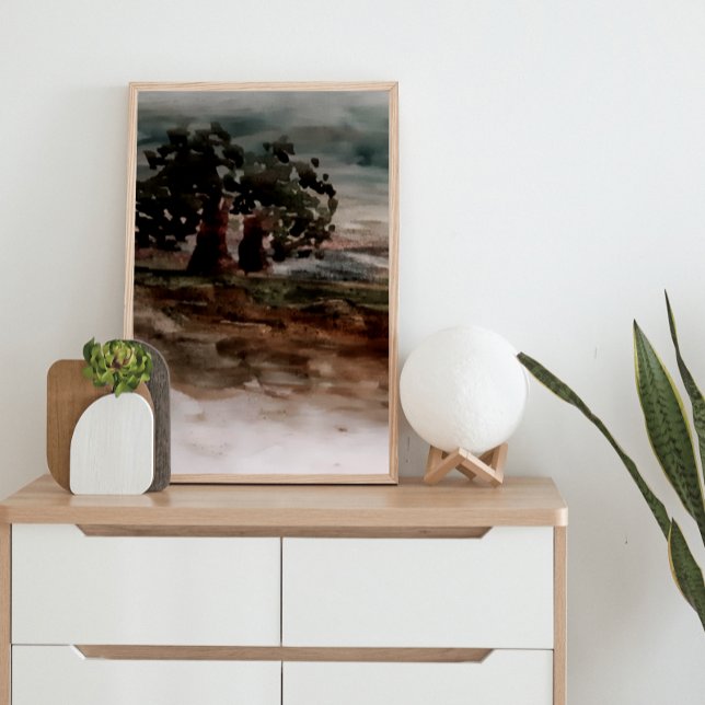 Höst i Landtryside Watercolor Ligcape Canvastryck (Skapare uppladdad)