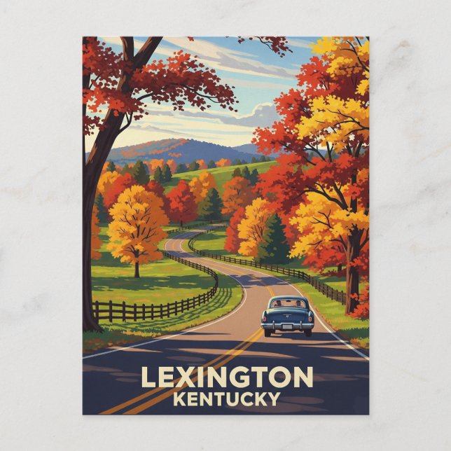 Höst i Lexington Kentucky vykort (Framsida)