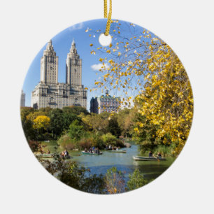 Höst i New York, thanksgiving Julgransprydnad Keramik