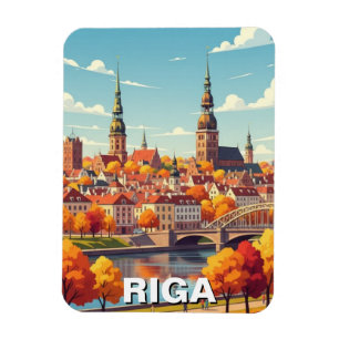 Höst i Riga Lettland Resa Magnet