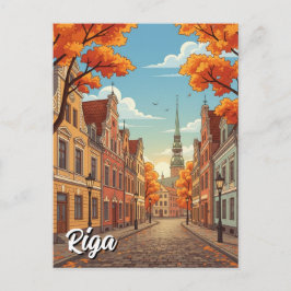 Höst i Riga Lettland Resa Vykort