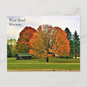 Höst i Väster Bend, vykort för Wisconsin
