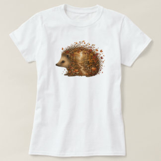 Höst Igelkott Skog Silhuett Konst T Shirt