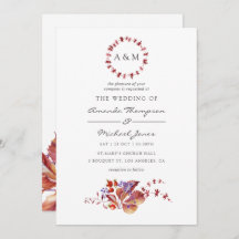 Höst - inbjudan till höst - höst-vattenfärgsbröllo