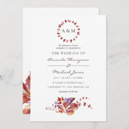 Höst - inbjudan till höst - höst-vattenfärgsbröllo