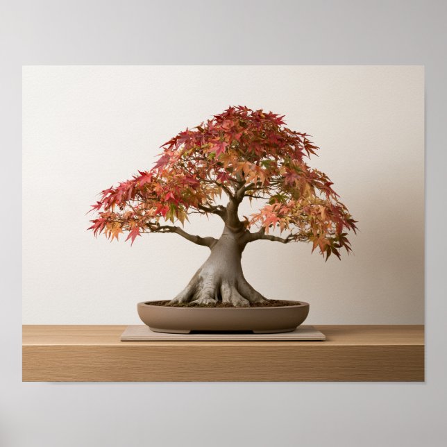 Höst Japansk Lönn Bonsai Konsttryck | Väggkonst (Framsidan)