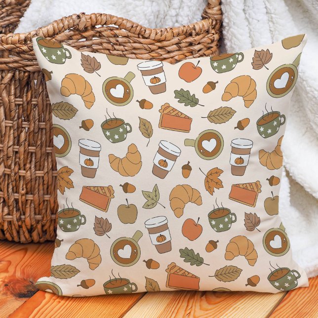 Höst Kaffe Älskare Pumpa Krydda Höst Bageri Kudde (Skapare uppladdad)