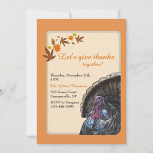 Höst Kalkon Thanksgiving-inbjudan Inbjudningar
