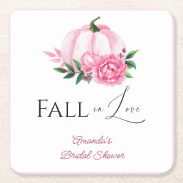 Höst Kärlek Rosenskära Pumpa Rustik Bröllopsfest Underlägg Papper Kvadrat