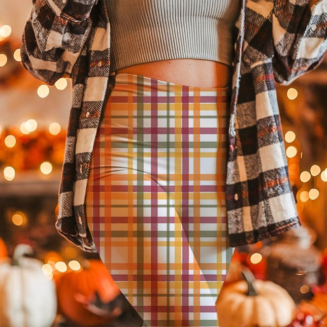 Höst Karo Mönster Mysig Höst Leggings (Skapare uppladdad)