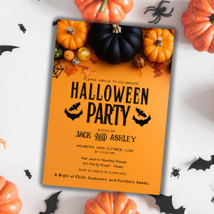 Höst Kostymfest Pumpa Halloween Inbjudningar