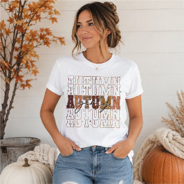 Höst Kvinnlig Upprepande Varsity Typografi T Shirt