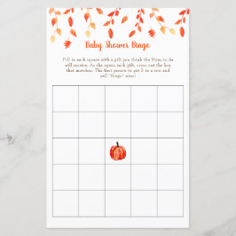 Höst Liten Pumpa Baby Shower Bingo Spel