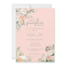 Höst Liten Pumpa Blommig Flicka Baby Shower