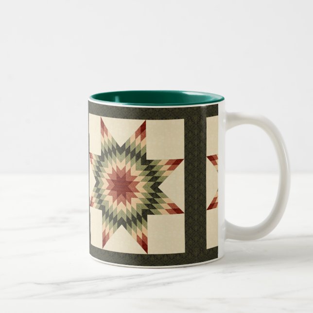Höst Lone Star Quilt Design Två-Tonad Mugg (Höger)