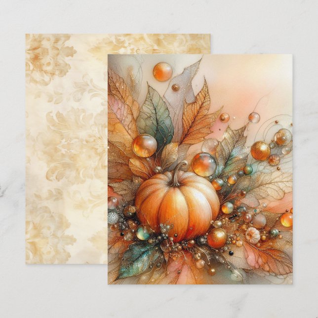 Höst Lönn Pumpa Scrapbookpapper (Fram/baksida)