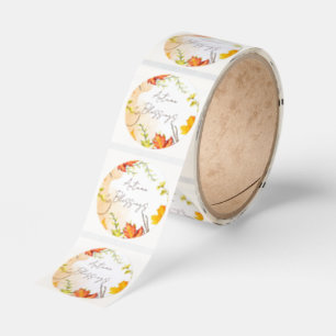 Höst lönnlöv med anpassad text runt klistermärke