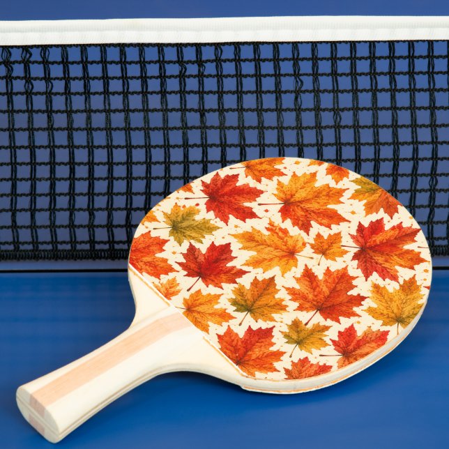 Höst Lönnlöv Mönster | Höst Orange Rött Löv Pingisracket (Insitu)