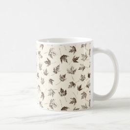 Höst lönnlöv på krämfärgad bakgrund - sömlöst möns kaffemugg