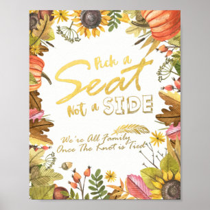 Höst Lönnlöv Välj En Stol Inte En Sida Bröllop Poster