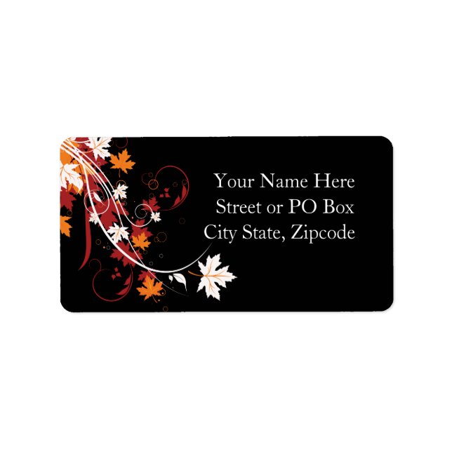 Höst löv Abstrakt Adressetikett (Framsidan)