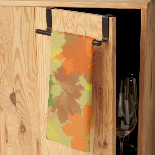 Höst löv Abstrakt Kitchen Towel Kökshandduk (Thirds Fold)