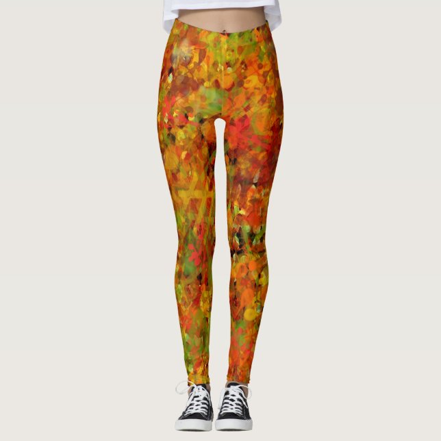 Höst löv Abstrakt Leggings (Framsida)