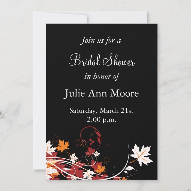 Höst löv Abstrakt Möhippa Inbjudningar (Framsida)