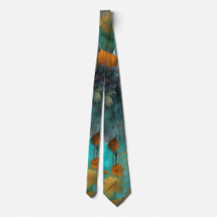 Höst löv Abstrakt Teal Rust Guld Slips