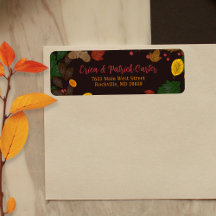 Höst löv Acorns Berries Return-adressetikett