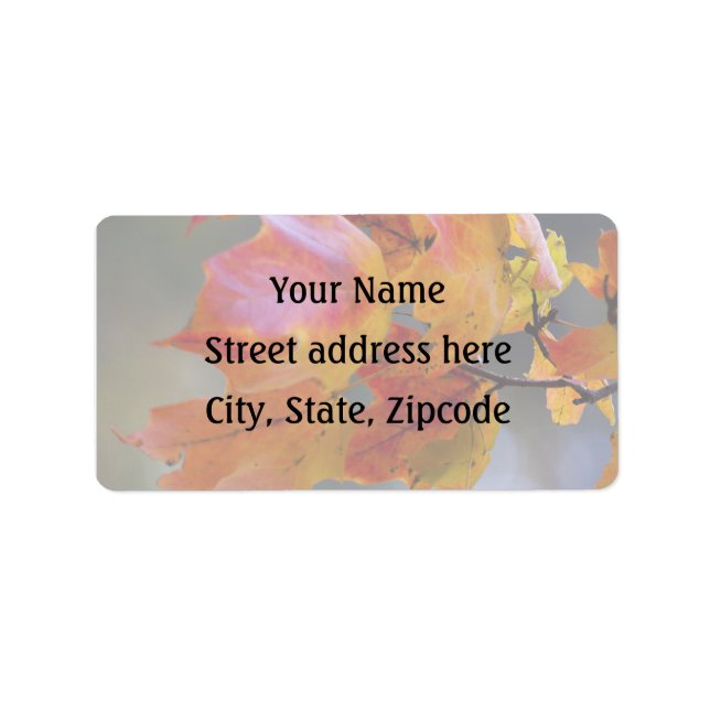 Höst löv adressetikett (Framsidan)