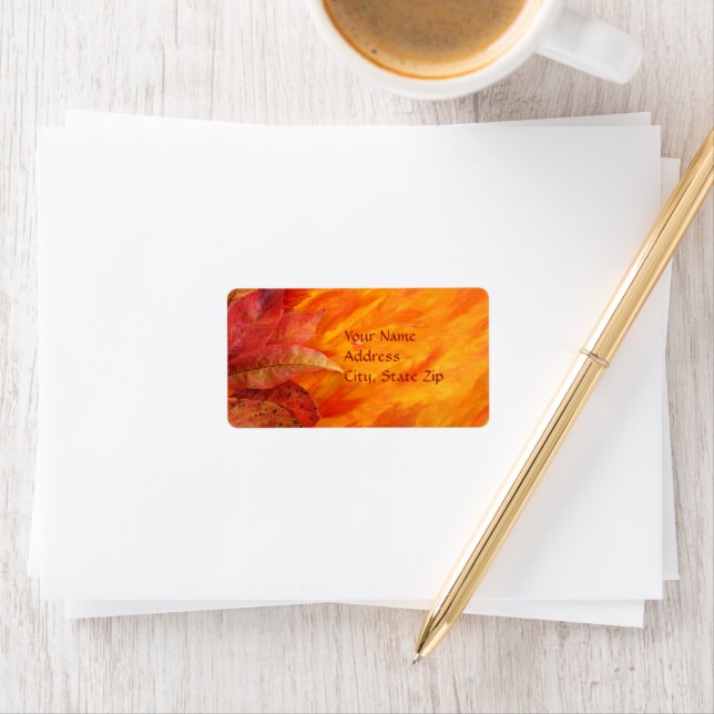 Höst löv-adressetikett adressetikett (Insitu)