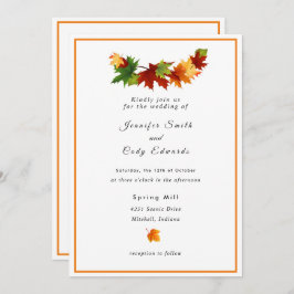 Höst löv anpassar bröllopsinbjudan inbjudningar