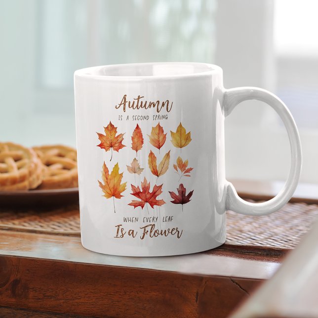 Höst löv är Flowers Quote Kitchen Kaffemugg (Skapare uppladdad)
