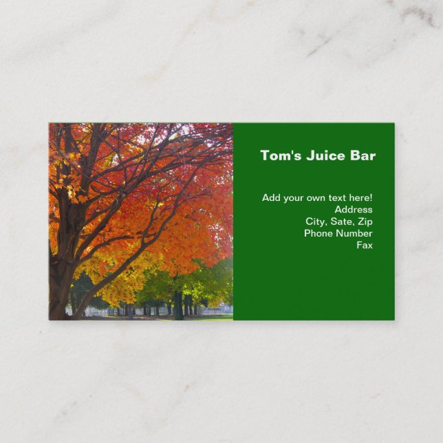 Höst löv av Gult och Orange Photo Visitkort (Framsida)