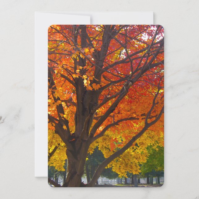 Höst löv av Gultens Orange Inbjudningar (Framsida)