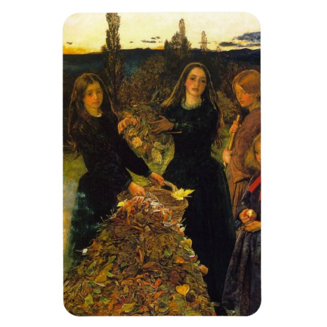 Höst löv av Herr John Everett Millais Magnet (Vertikal)