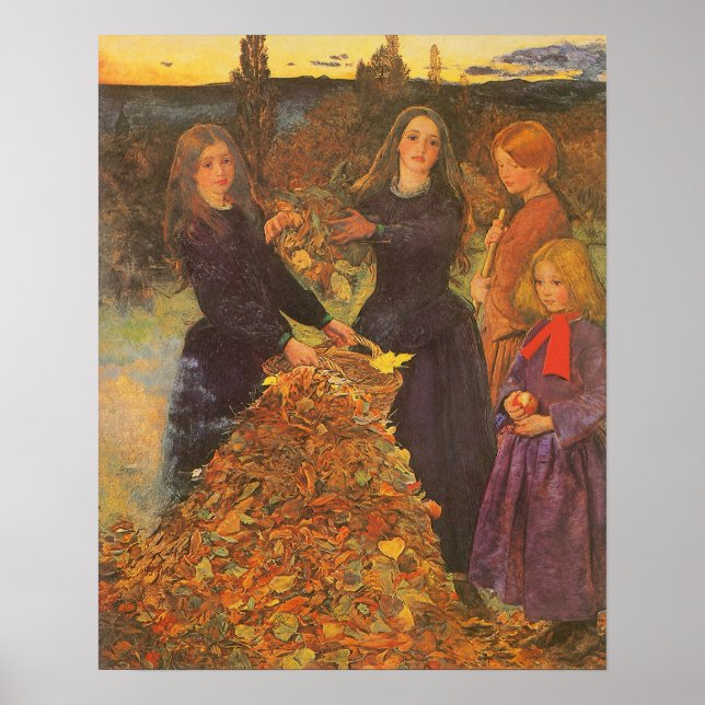 Höst löv av Herr John Everett Millais Poster (Framsidan)